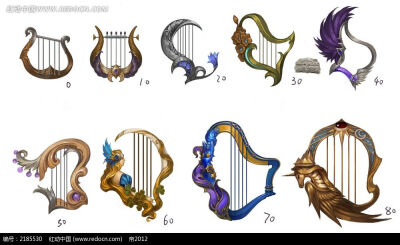游戏竖琴武器设计图