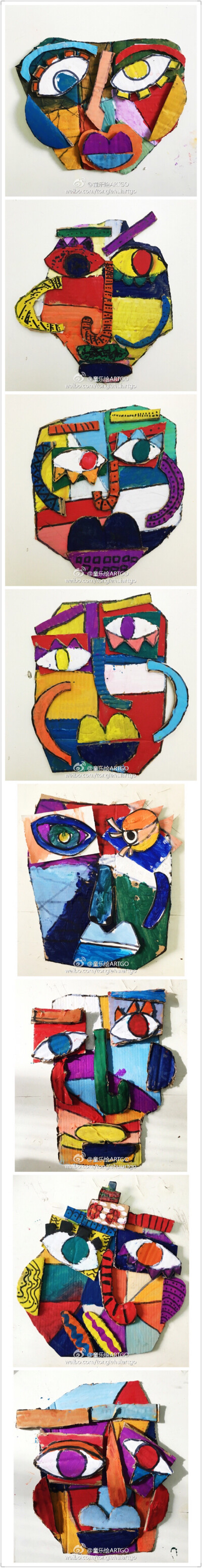 Picasso Mask ！西班牙画家、雕塑家-毕加索风格。创作Picasso风格的Mask，在五官创作完后，进行头部底座创作，合理分割，进行色彩搭配。最后在整理画面，为画面用点线面来区分层次，来展现自己生动的风格。