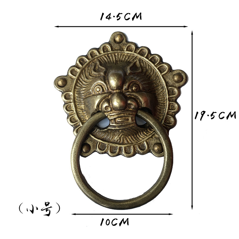 中式仿古纯铜大门狮子头拉手拉环虎头兽头兽面把手实木门拉手门环