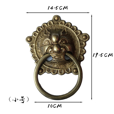 中式仿古纯铜大门狮子头拉手拉环虎头兽头兽面把手实木门拉手门环