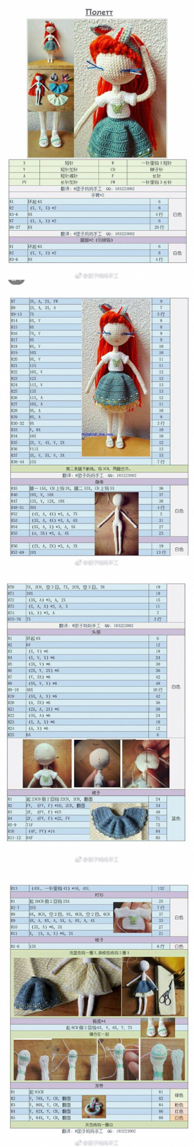 钩针玩偶图解