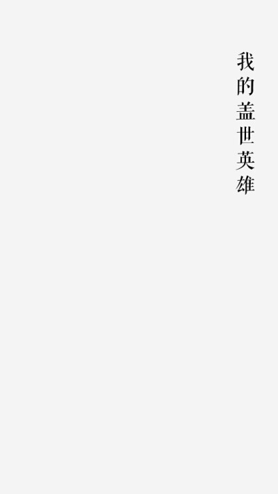 我的盖世英雄