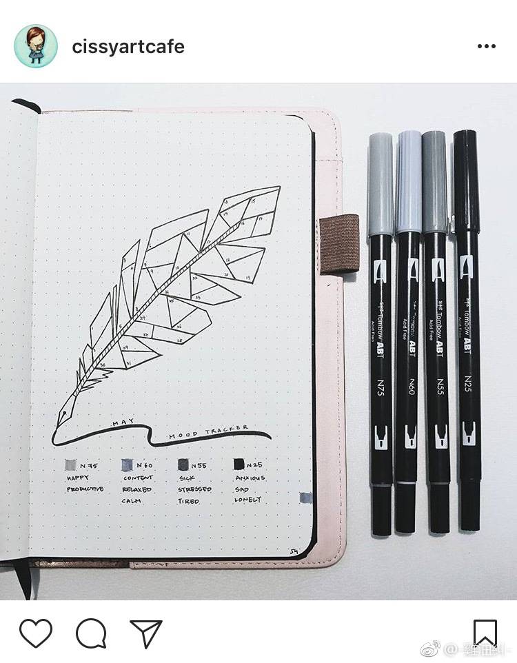 bujo mood tracker【图片来源见微博水印@-雞油糾-，侵删】这样的心情追踪像秘密花园XD