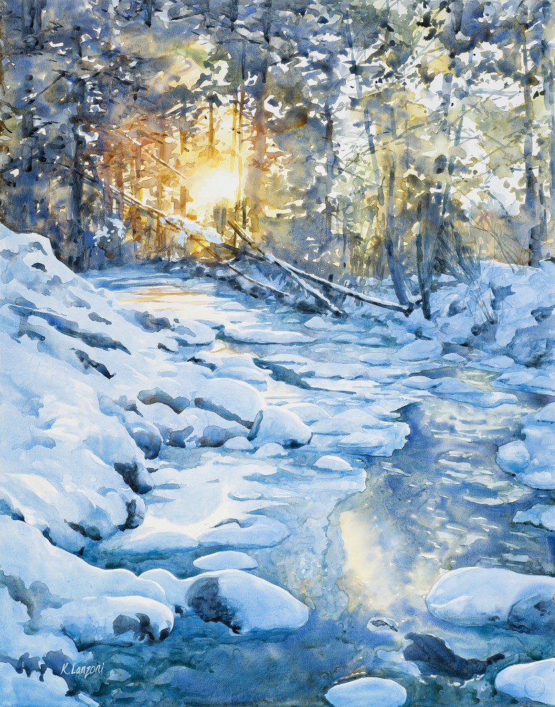 winterly_light 水彩艺术家kathleen lanzoni作品欣赏