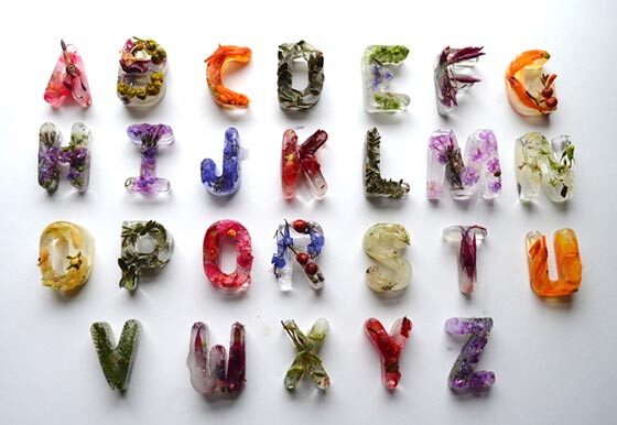 Floral Typographic Ice Cubes by Petra Blahova