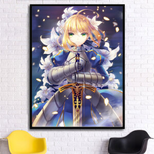 乐先森挂画 动漫周边fate staynight 网咖宿舍装饰沙发背景墙画B3