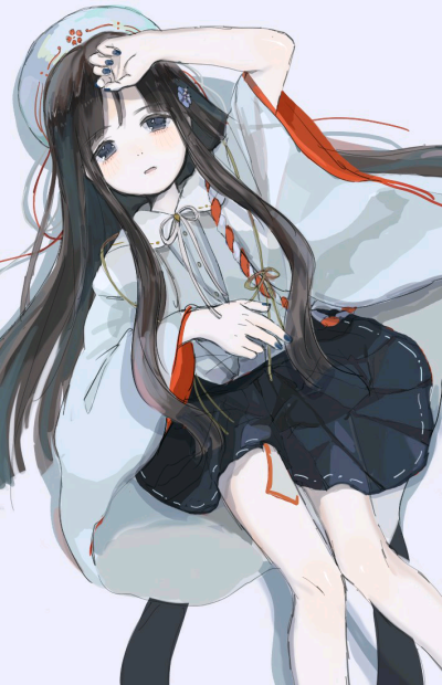 少女 二次元 插画 清新 华丽 唯美 可爱 意境 黑长直 软萌 软妹 校服 制服 P站