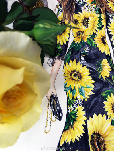 #水彩##水彩教程##手绘##插画##时装画##服装设计手稿##服装彩色效果图##服装设计##水彩花卉# @DolceGabbana #Dolce＆Gabbana# 2017春夏～颜料：水彩+闪粉花卉表现——————————...展开全文c