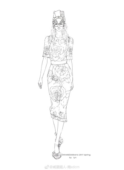 #水彩##水彩教程##手绘##插画##时装画##服装设计手稿##服装彩色效果图##服装设计##水彩花卉# @DolceGabbana #Dolce＆Gabbana# 2017春夏～颜料：水彩花卉表现——————————...展开全文c