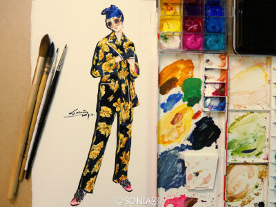 酷酷的GUCCI被我画成了《想心事小姐》…K女儿情-万晓利—————————————#SONIA手绘时装画教程##gucci# @穿针引线官方微博 #手绘时装画##服装设计手稿##服装效果图##服装设计手绘教程##手绘服装效果图# @服…