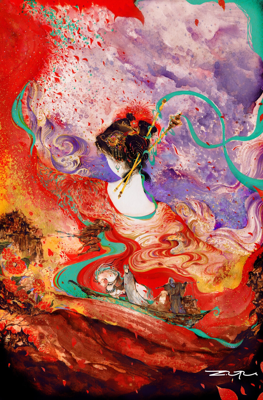 女兒國 封面插图 绘师：张渔Yu