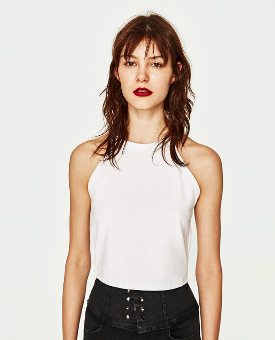 Image 1 of HALTER NECK CROP TOP from Zara