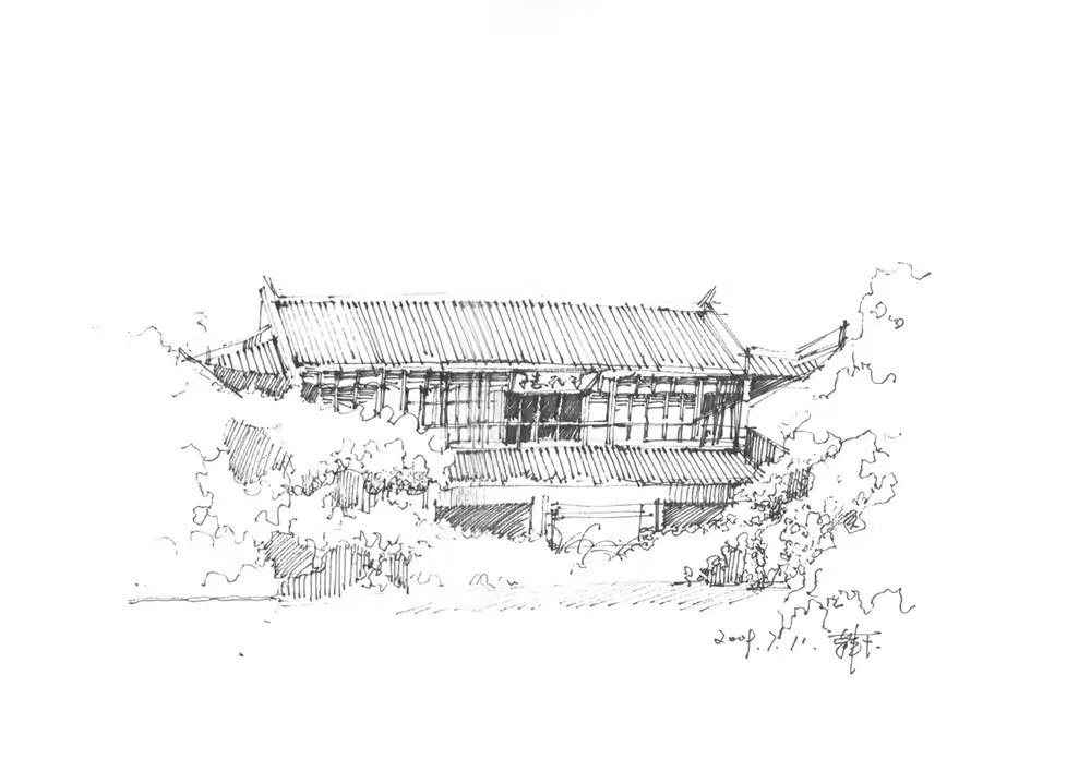 建筑钢笔画