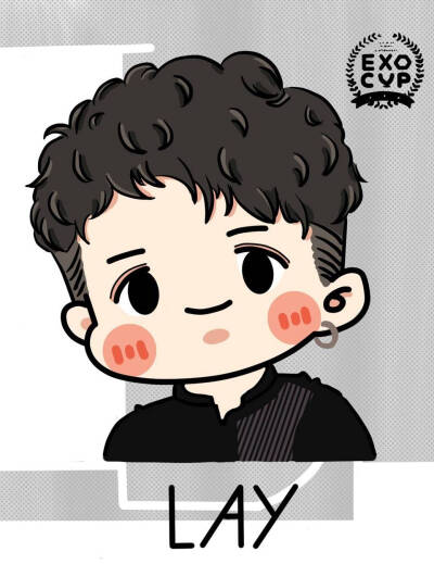张艺兴卡通图片，图源:微博@毛球Bubble 170511 EXO-L Japan Fan Meeting trading card