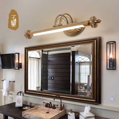 子兰灯饰现代简约浴室壁灯具美式电镀仿铜LED镜前灯卫生间灯具