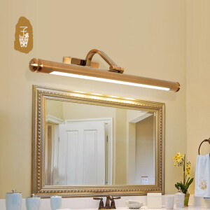 子兰美式乡村全铜led镜前灯浴室卫生间欧式简约化妆台复古镜柜灯