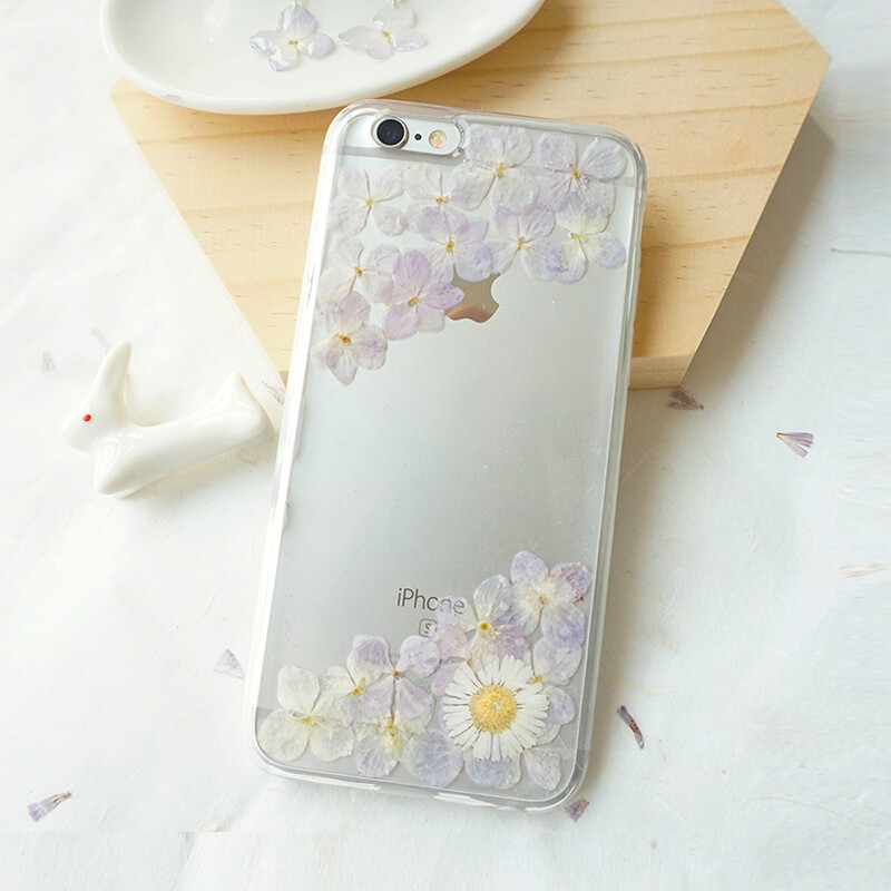 「一重霧」易初手作壓花手機殼手工干花真花花瓣iphone66s7plus