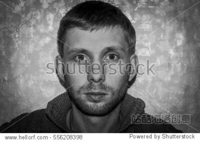 black and white man's face portrait