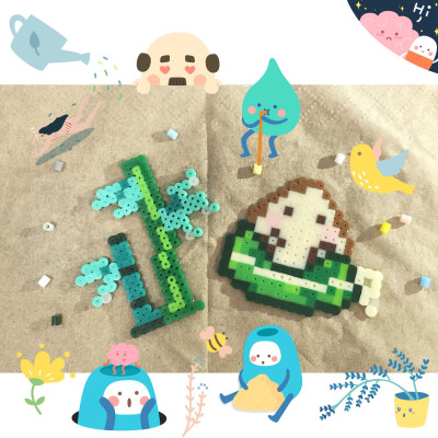 原创拼豆——端午节