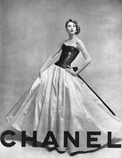 Suzy Parker in gorgeous Chanel gown, Vogue 1956.