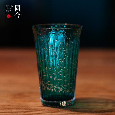 日本津轻玻璃酒杯 珍藏金箔星空海系列玻璃杯 纯手工水杯 茶杯