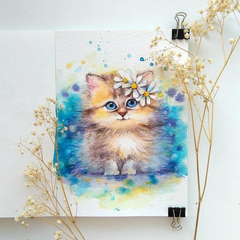 水彩，可爱动物