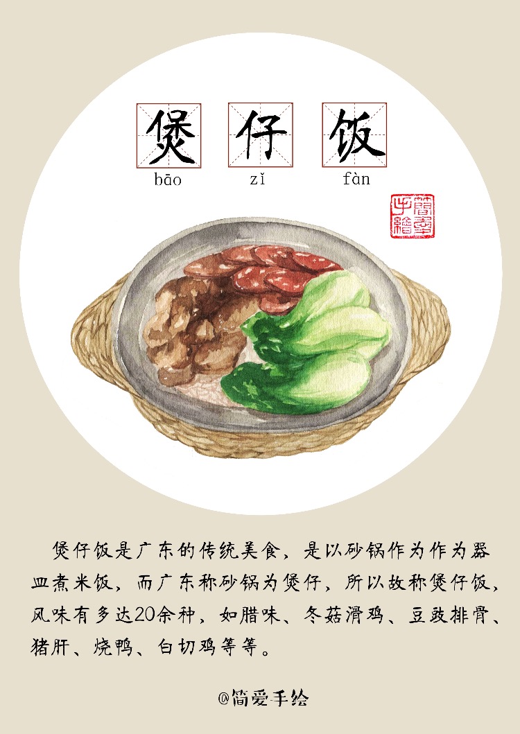 广州美食 煲仔饭=-= 简单手绘