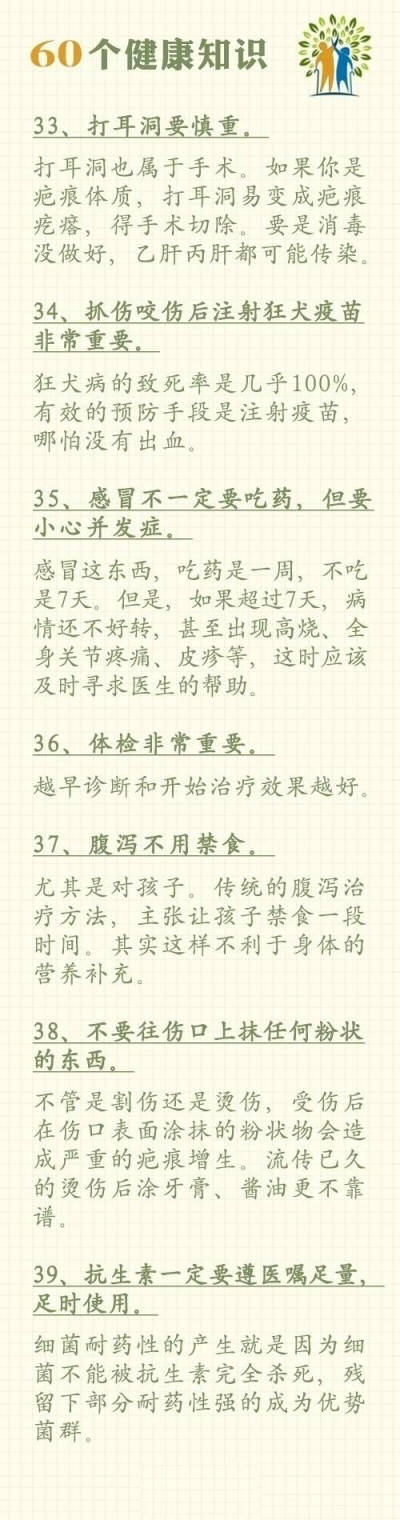 60个只有医生才知道的健康 健身知识 每个人都应该看一看 ↓为健康转了