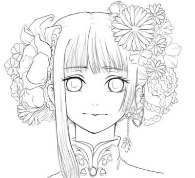 古风手稿集，线稿，古风人物