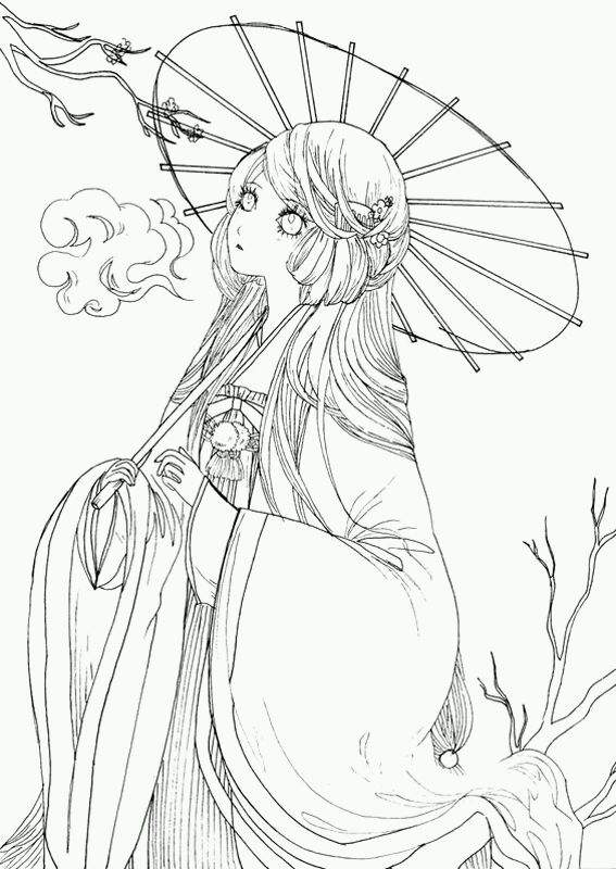 古风手稿集，线稿，古风人物