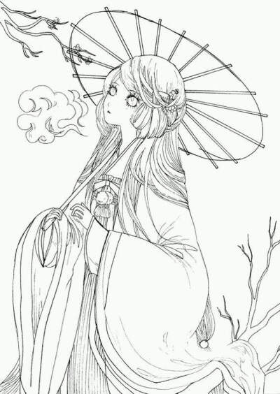 古风手稿集，线稿，古风人物