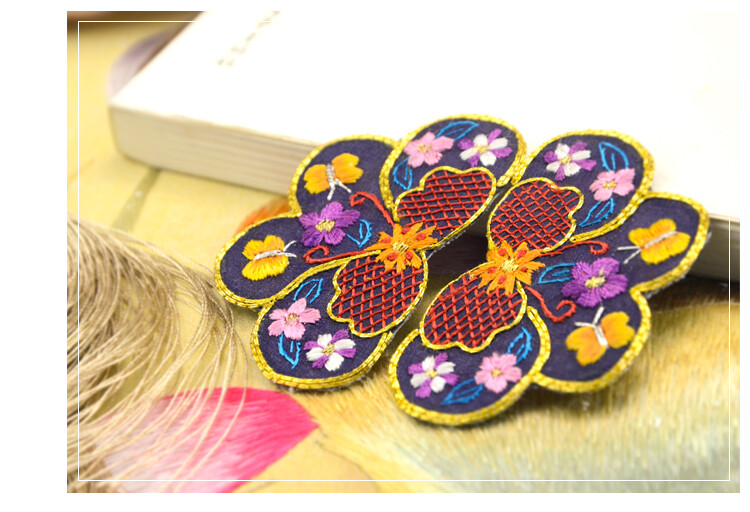老绣片 饰品 蝴蝶