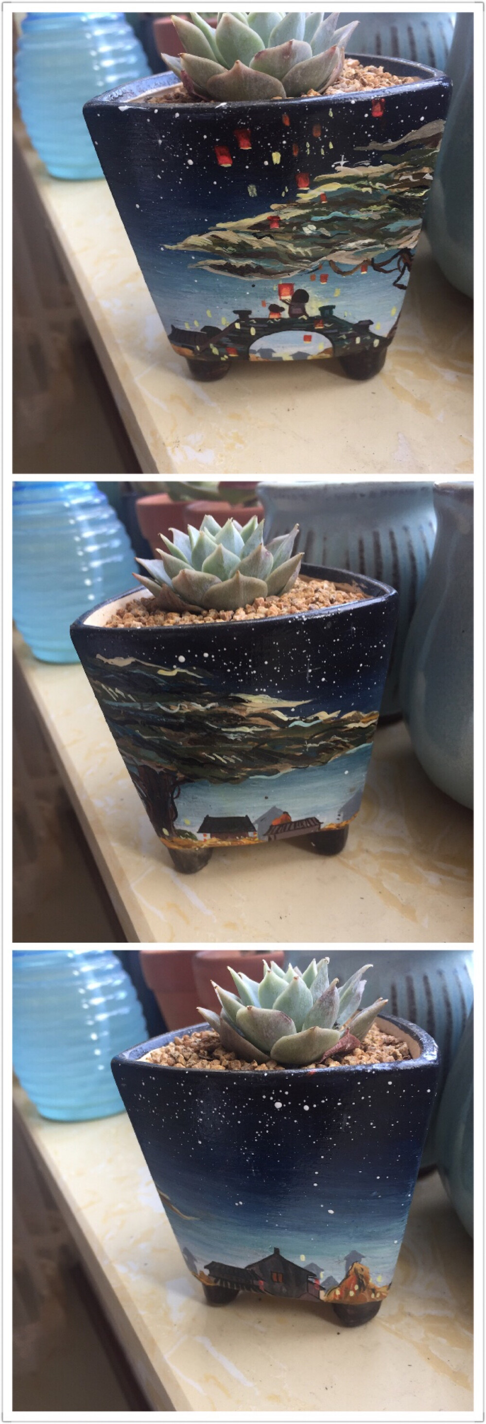 手绘花盆