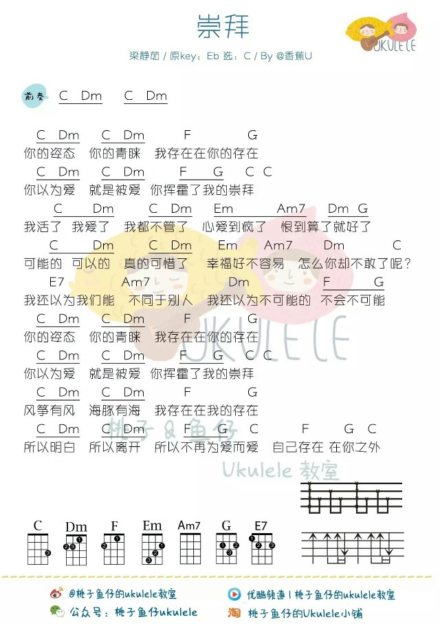 崇拜 Ukulele谱