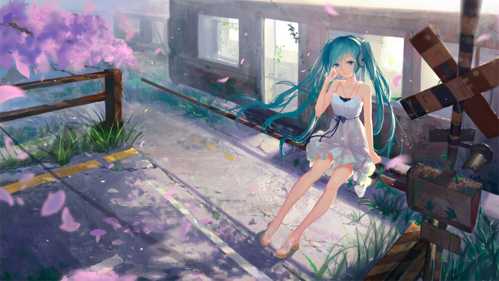 初音未来 绘师：sombernight 本作品pixiv id=61814246