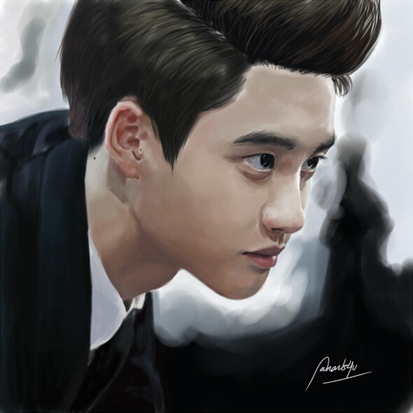 都暻秀手绘漫画插画exo手绘