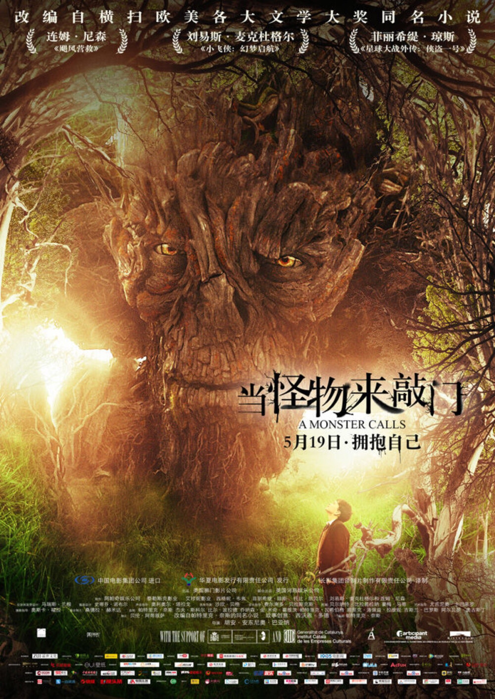 可观：A Monster Calls（2017）。虽然没读过原著，但是完全可以理解它为何获奖无数。电影也非常感人，是一部很好的儿童电影：教育不应该是制造圣人的，而是要教大家如何更好的成为自己，如何和自己、和生活和解，毕竟“没有人一直是好人，也没有人一直是坏人”。有点可惜的是有些剧情略拖沓。