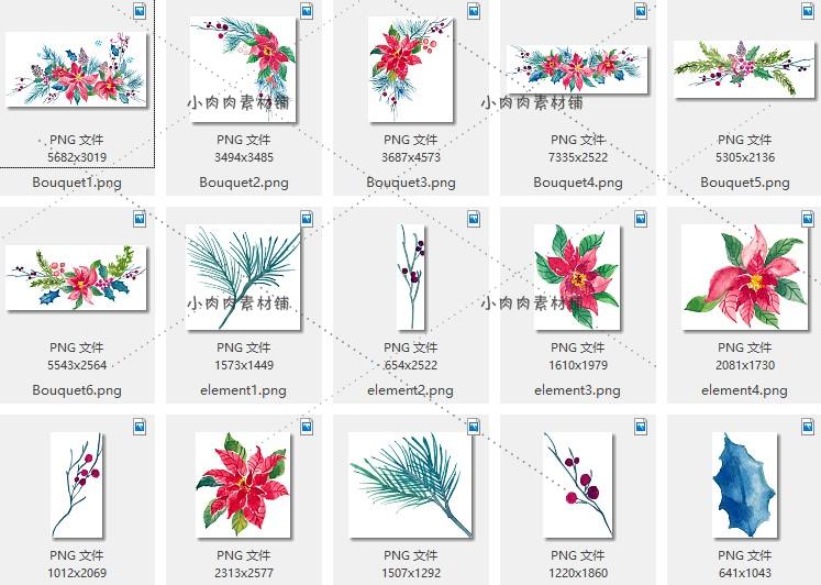 小清新夏威夷水彩夏日热带植物芭蕉棕榈叶子PNG设计素材png196