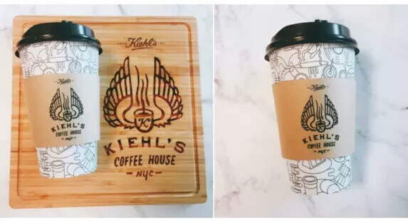 台北开设全球第一间咖啡店 KIEHL’S COFFEE HOUSE，黑白线条搭配木质色调包装，风格很 KIEHL’S。