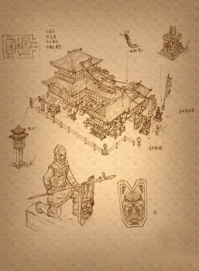 古代建筑原画设计