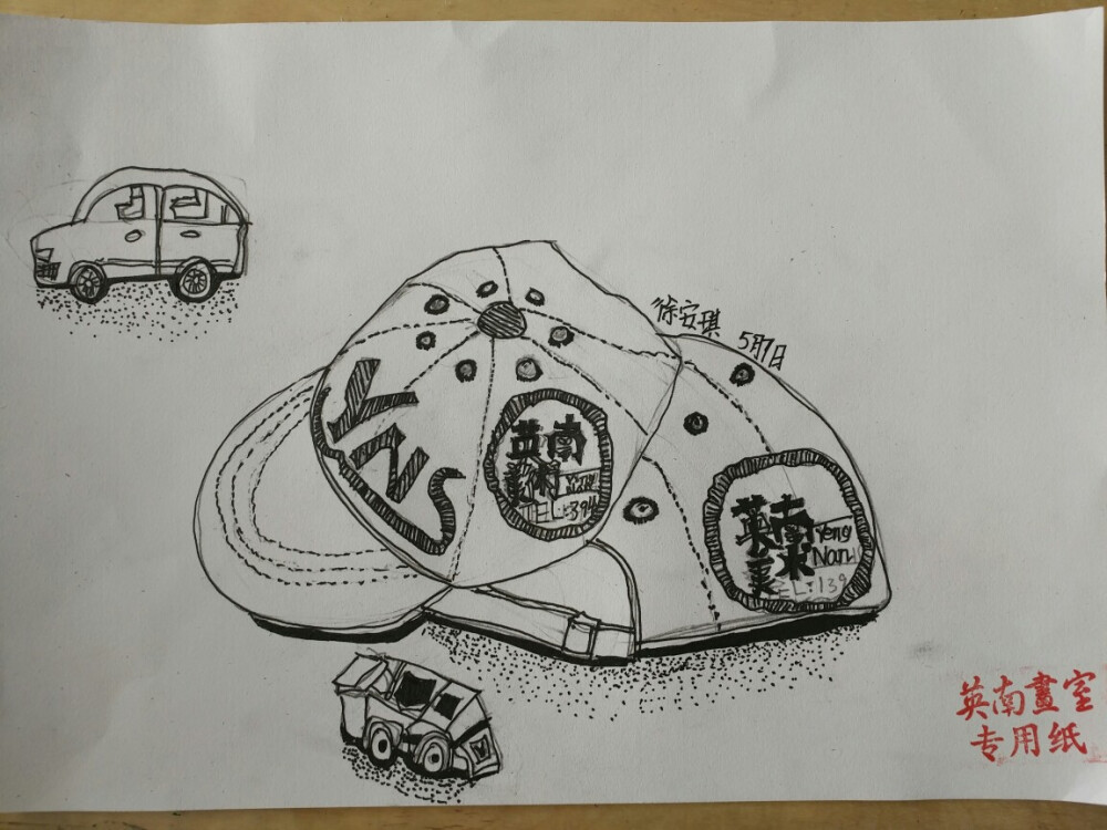 线描~鸭舌帽
