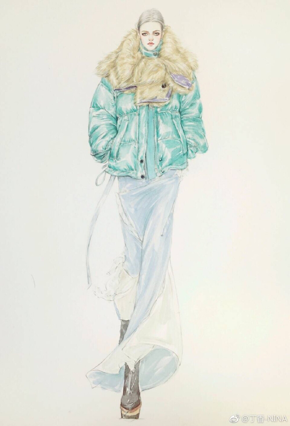 羽绒面料效果图