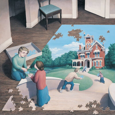 来自加拿大的画家Rob Gonsalves出生于1959年，在12岁时便开始将自己的梦境画下来，后来他去学习建筑，在学校中知道了达利和马格利特。他的魔幻现实主义的绘画也日趋成熟。