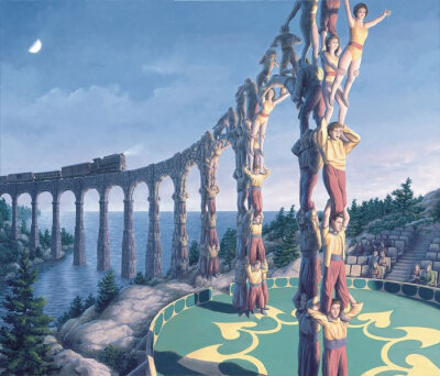 来自加拿大的画家Rob Gonsalves出生于1959年，在12岁时便开始将自己的梦境画下来，后来他去学习建筑，在学校中知道了达利和马格利特。他的魔幻现实主义的绘画也日趋成熟。