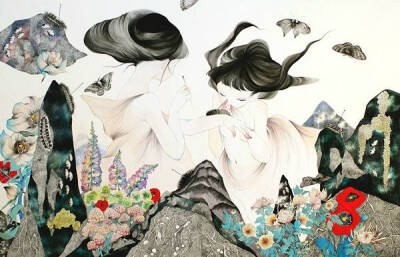 作者： Mika Nitta是来自日本的插画艺术家，她的作品一直以融合日本传统风格结合现代漫画为特点，并有着浓厚的神秘气息，堪称东方的爱丽丝梦游仙境。