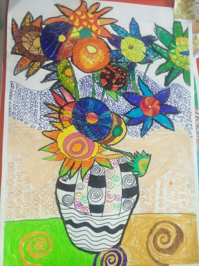 儿童画 抽象大师画 向日葵