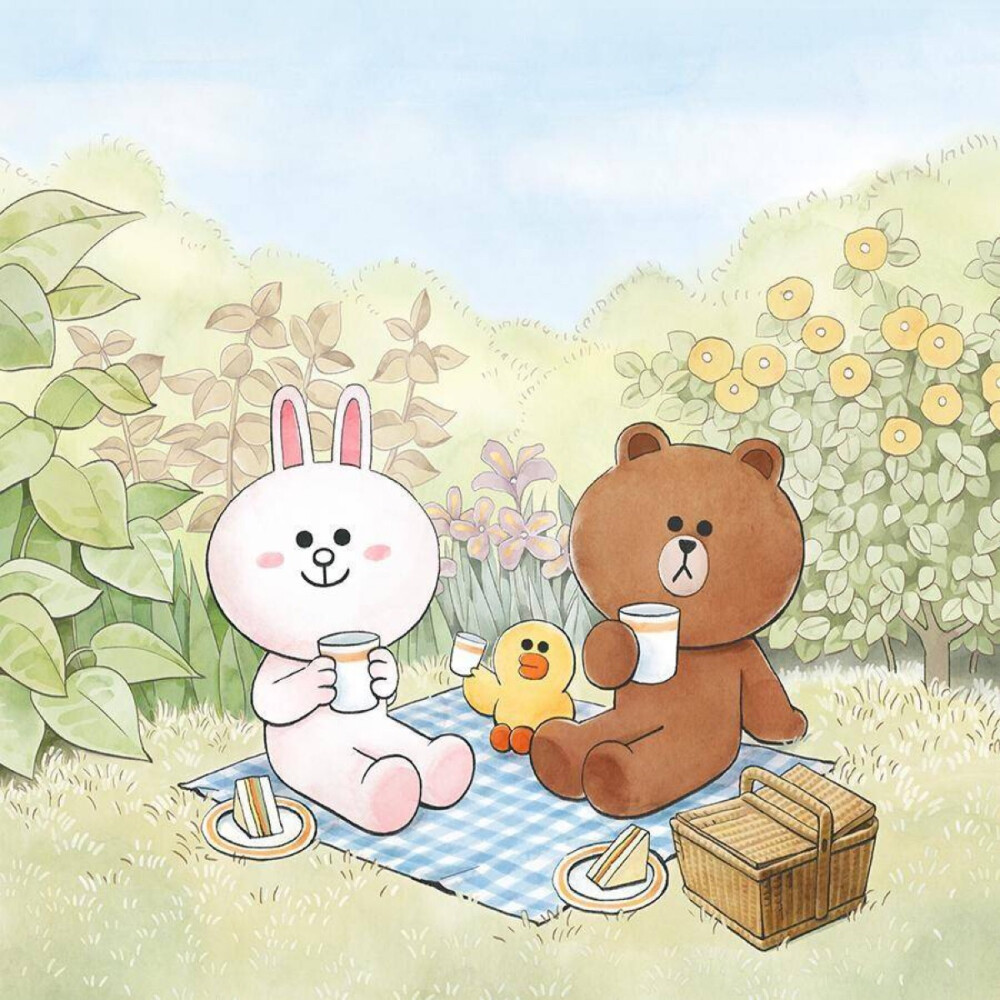 line friends 壁纸 iPhone 可妮兔布朗熊 更多line friends壁纸请关注收藏。