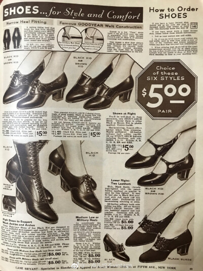 #vintage love# 刚刚在翻看一本1930s女装邮购目录，被里面的女鞋部分迷住了，每双都好喜欢，肿么办 ​​​​
