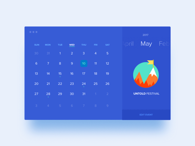 Flat Calendar View