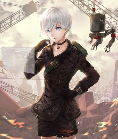 NieR：Automata 尼尔：机械纪元 9S 绘师：pass35 本作品pixiv id=63172406